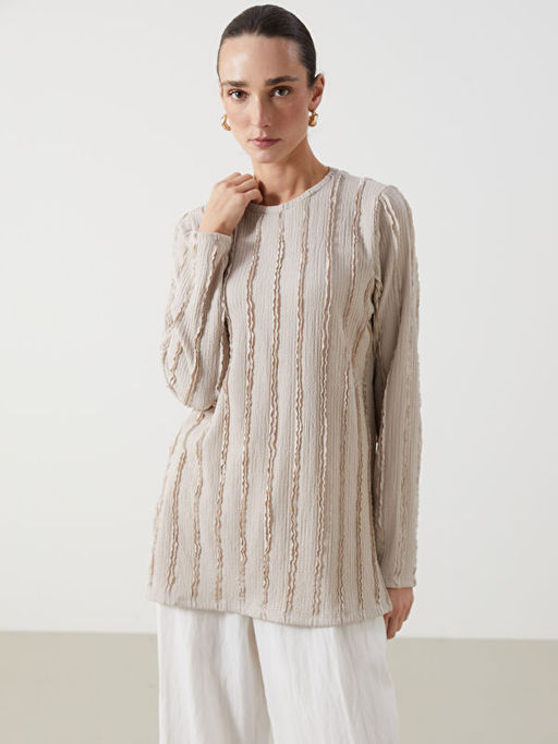 Bisiklet Yaka Dokulu Kad?n Tunik