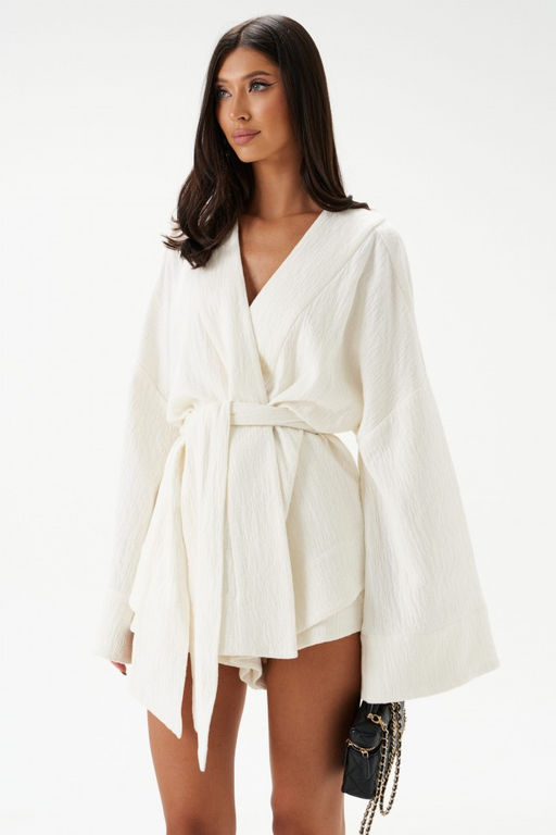 Кардиган Annete А2208 свободного кроя из хлопка белый  фото 4