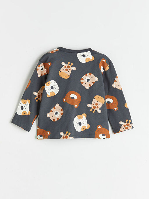 Hayvan Bask?l? Erkek Bebek Pijama Tak?m?