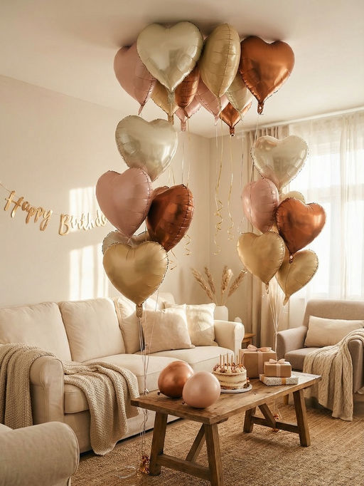 Цена за 2 шт.Воздушные шары фольгированные 17 Сердце, розовый сатин, набор 5 шт. - Страна карнавалия фото 9