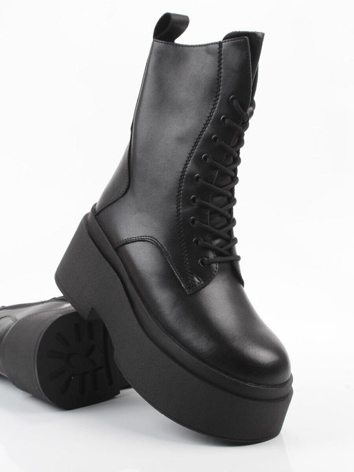 04-PAT225-1Z BLACK Ботинки зимние женские (натуральная кожа, 100% шерсть)