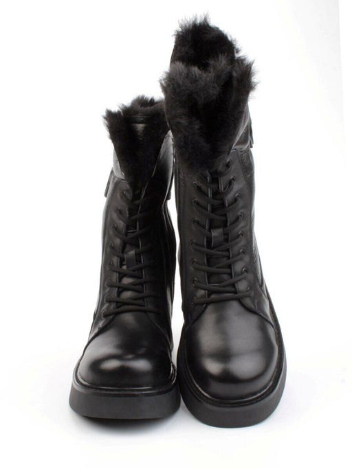 04-YPM5834A BLACK Ботинки зимние женские (натуральная кожа, натуральный мех)