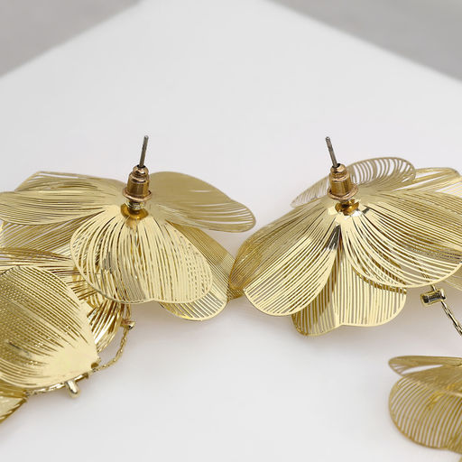 Серьги висячие «Цветок» каталея, цвет золото, 10 см