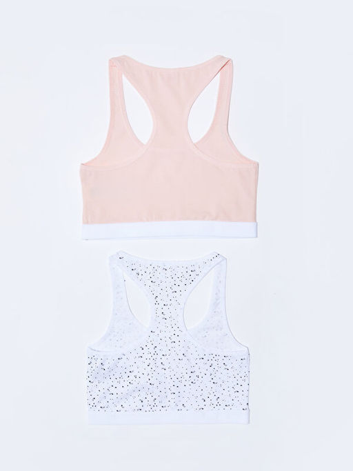 Bask?l? Pamuklu K?z ?ocuk B?stiyer 2li - Waikiki фото 2