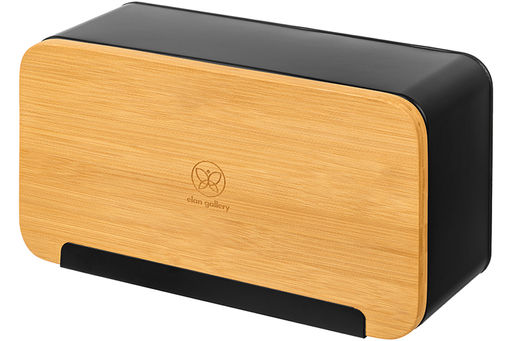 Хлебница 33*13*18 см Черная с бамбуковой крышкой-доской - Elan gallery фото 8