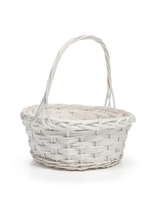 Корзина плетёная для хранения Lata, с ручкой, лоза, белая, набор 2 шт.