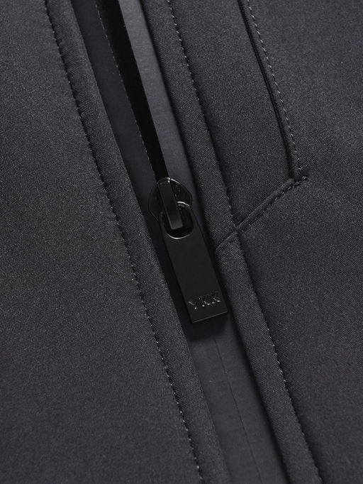 Ветровка мужская софтшелл виндстоппер с капюшоном спортивная темно-серого цвета 9615_1TC