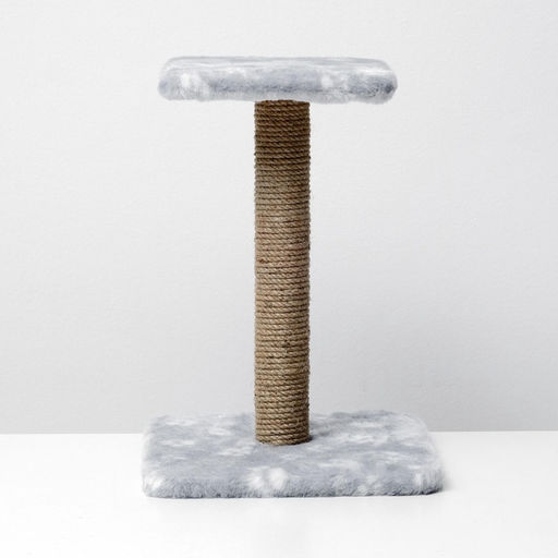 Когтеточка Полка с подставкой, 30 х 30 х 40 см, джут, серая с лапками - Пижон фото 7