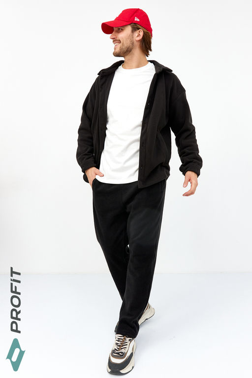 Мужские брюки утепленные, на флисе, черные