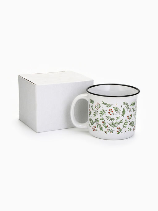 Кружка керамическая, новогодняя «Листья», 450 мл