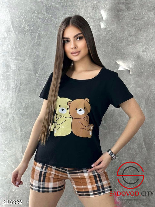 Пижама женская футболка и шорты