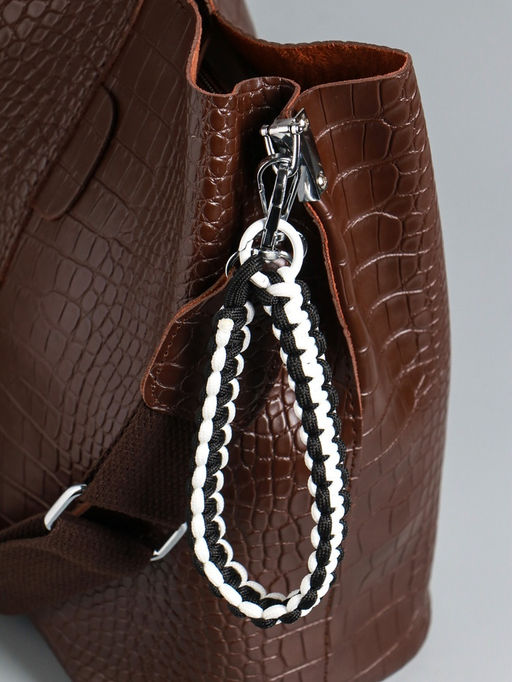 Цена за 2 шт. Брелок для ключей на карабине «Паракорд», шнур 0.5 см, чёрно-белый, на сумку, рюкзак, 14.5×1.8×0.8 см