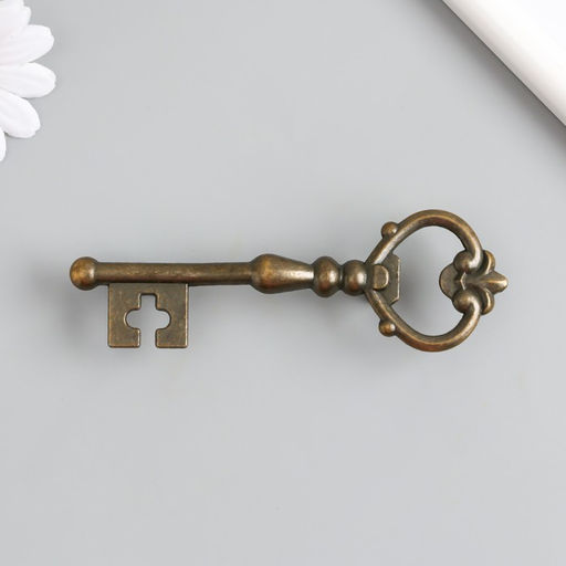 Ручка для шкатулки металл Ключ бронза 12х3,8х5,8 см