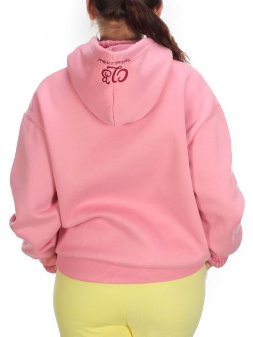 7002-4 PINK Худи женское на флисе