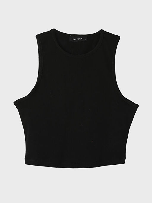 Bisiklet Yaka Dokulu Crop Kad?n Atlet