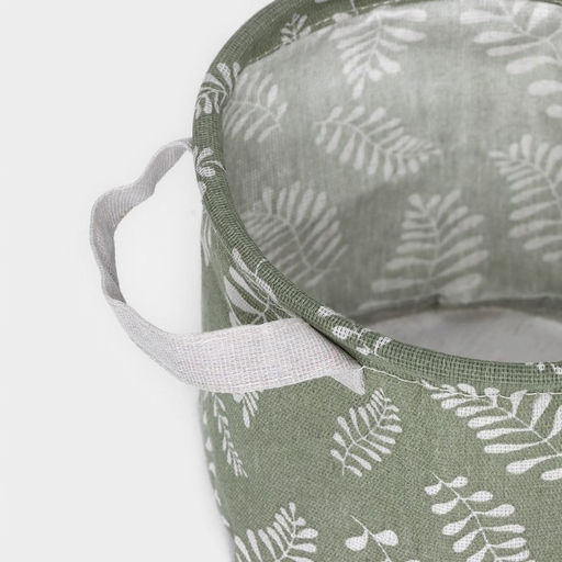 Корзинка для мелочей с ручками Доляна Leaves, 202015 см, круглая, зелёная  фото 3
