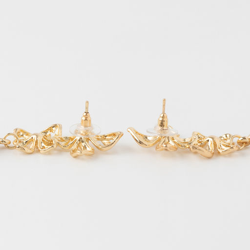 Серьги металл Стиль цветок с каплей, цвет золото - Qf фото 2