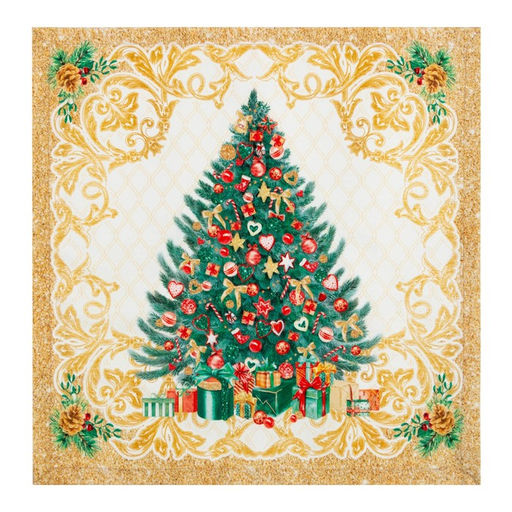 Набор сервировочных салфеток «Этель» Golden Christmas, 40×40 см - 4 шт., 100% хлопок, саржа 190 г/м²