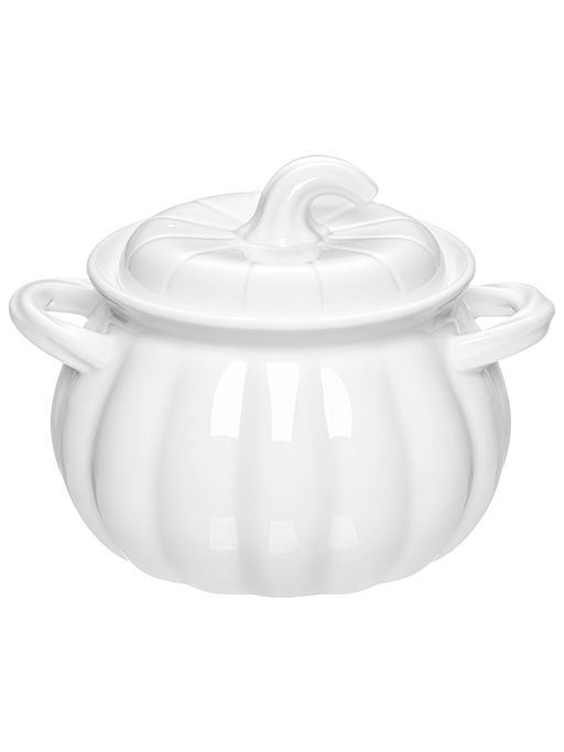 Кастрюля для запекания и сервировки 3 л 26*22*19 см "Тыква" с ручками, с крышкой, фарфор