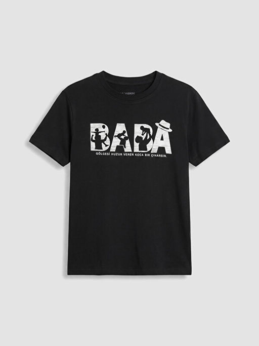 Bisiklet Yaka Bask?l? Erkek ?ocuk Ti??rt