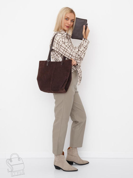 Сумка женская кожаная 2403YF d.coffee Polina&Eiterou  в Новосибирске