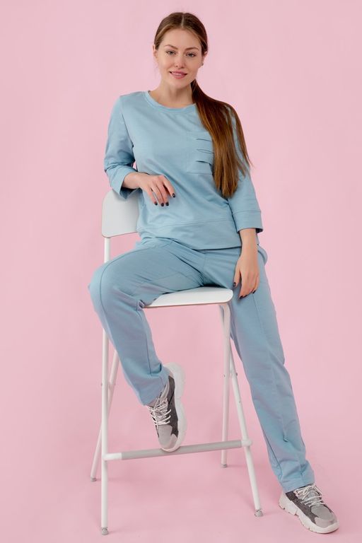 Брюки трикотажные голубые - Odis фото 11