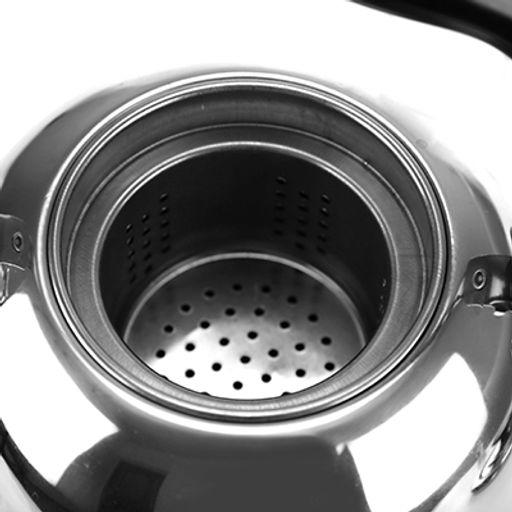 "Новосел" Чайник из нержавеющей стали 2л, д17см h14,5см, со встроенным в крышку свистком, с ситечком, подвижная пластмассовая ручка, цветная коробка (Китай)