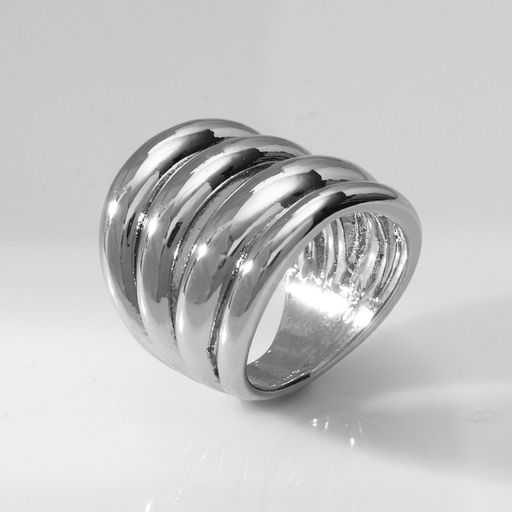 Кольцо металл Тренд 4 волны, цвет серебро, размер 17 - Qf фото 2