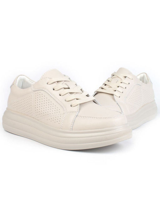 05-PDE32-2 BEIGE Кроссовки женские (натуральная кожа)