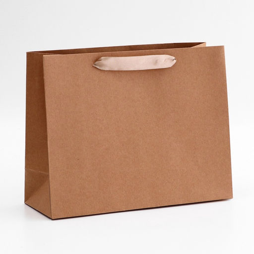Цена за 5 шт. Пакет крафт без печати, 27×10×21 см 260 г/м²