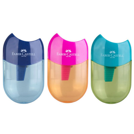 Точилка Faber-Castell пласт., 1 отв., с контейнером (183515) цвет в ассортименте