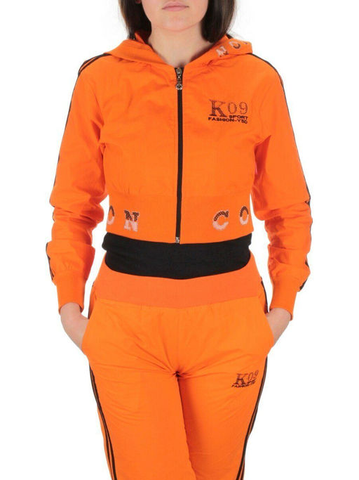 2388 ORANGE/BLACK Костюм спортивный тройка женский (100% полиэстер )