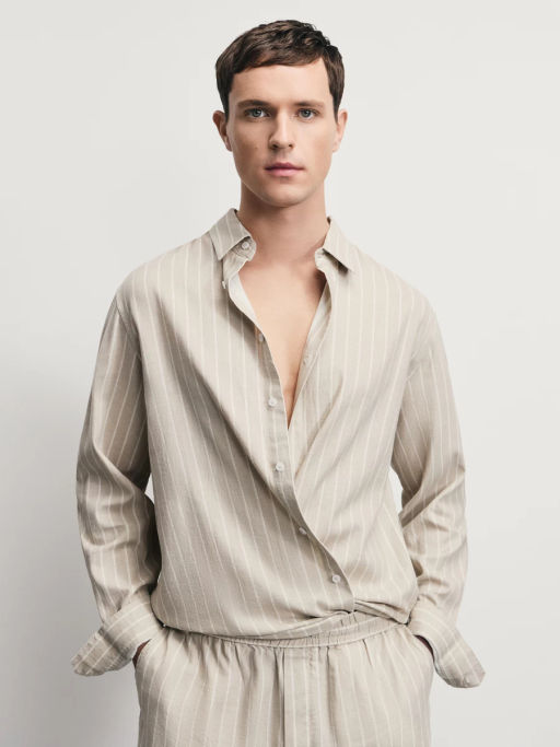 Рубашка relax fit со льном / Zarina  фото 3