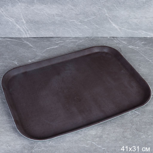 Поднос антискользящий 30х40 см силиконовая поверхность / 1216 coffee /уп 25/ УЦЕНКА/ 715838