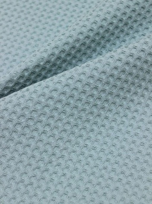 Вафельное премиум-полотно Italy цв.Св.голубой мох, ш.1.5м, хлопок-100%, 240гр/м.кв