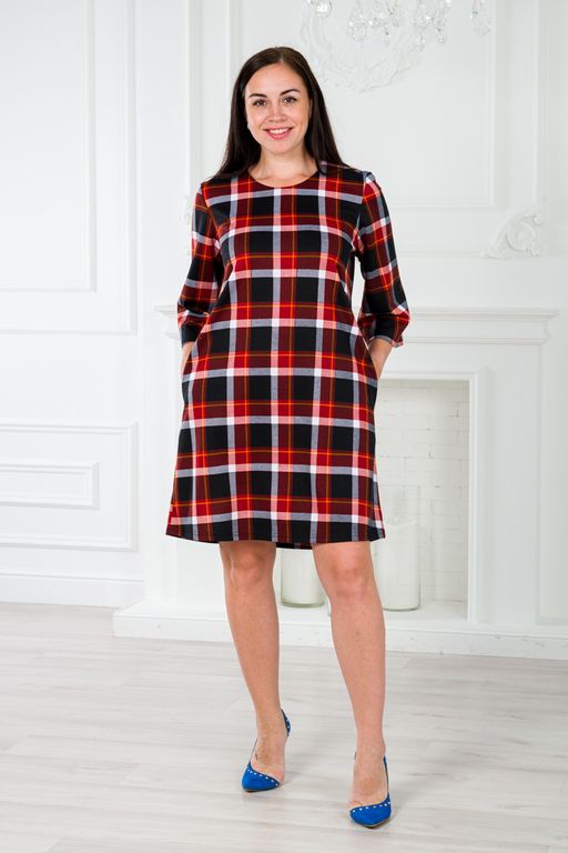 Платье женское из милано Амалия клетка - Амадэль фото 5