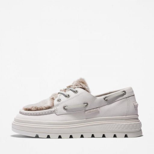Женские мокасины Timberland Ray City Boat Shoe 3 Eye Shearling белые фото 3