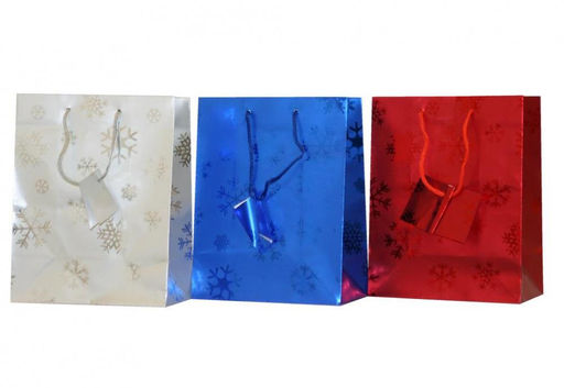 Пакет подарочный "Новогодний" арт.14074 17.8х22.9х9.8см метал, metallNY/12 (Новый год)