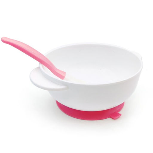 Набор детской посуды: миска на присоске 400мл., с крышкой, ложка, цвет белый/зеленый - Крошка я фото 8