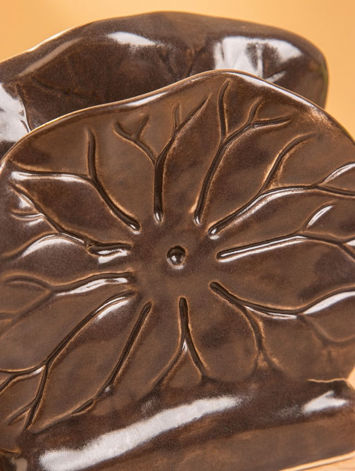 Салфетница «Цветок», 12×5×10 см, керамика, коричневая