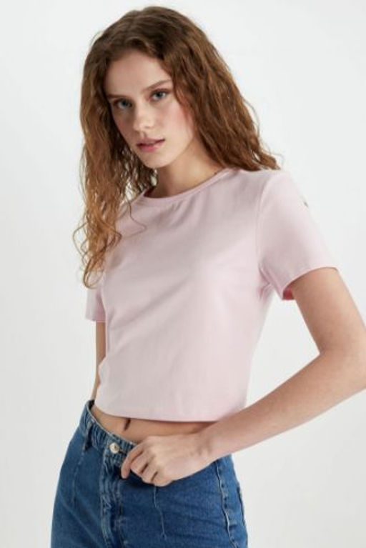 Slim Fit Dar Kesim Bisiklet Yaka K?sa Kollu Tisort