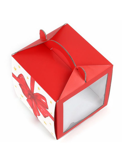Цена за 5 шт. Коробка кондитерская с окном, сундук, «Бант», 20×20×20 см