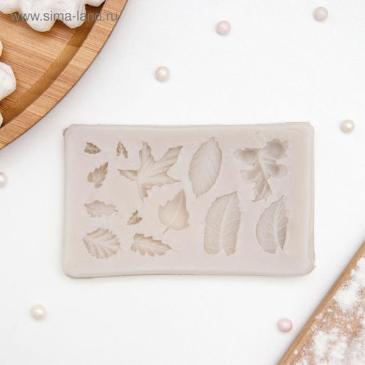 Молд для заливки Доляна Гербарий, силикон, 14 ячеек, 8?5?0.8 см, розовый  фото 5