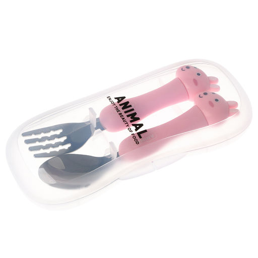 Набор детских столовых приборов в футляре Зайчата, вилка, ложка - Simaland фото 7