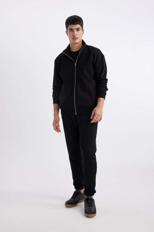 Толстовка Comfort Fit с воротником-стойкой на молнии - Defacto фото 2