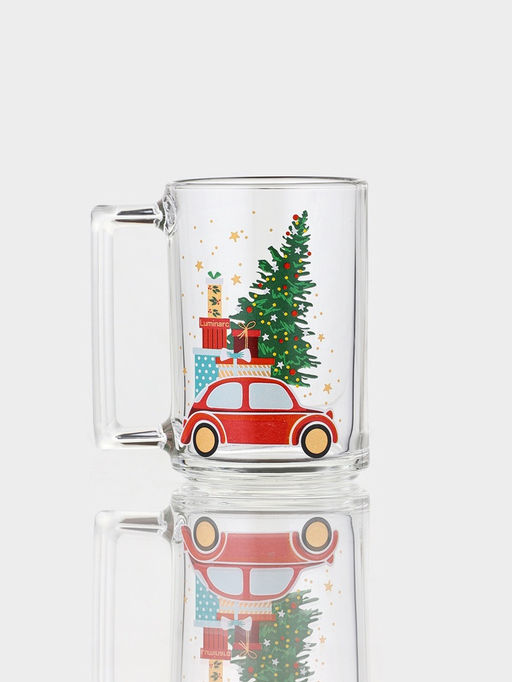 Кружка Luminarc Рождество, 320 мл, стекло, прозрачная, рисунок МИКС