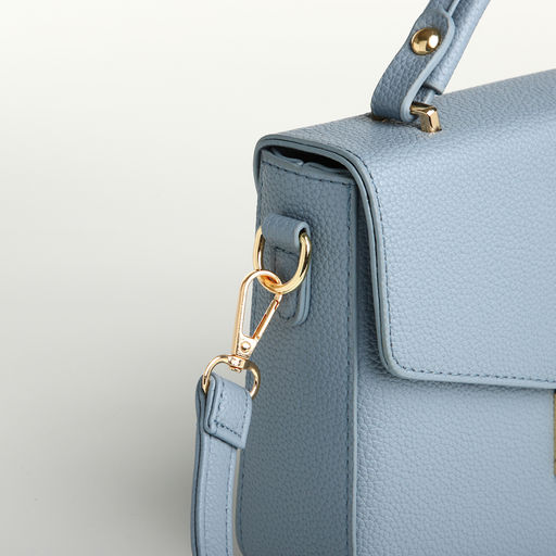 Сумка женская мессенджер TEXTURA на клапане, 23×6×17 см, голубая