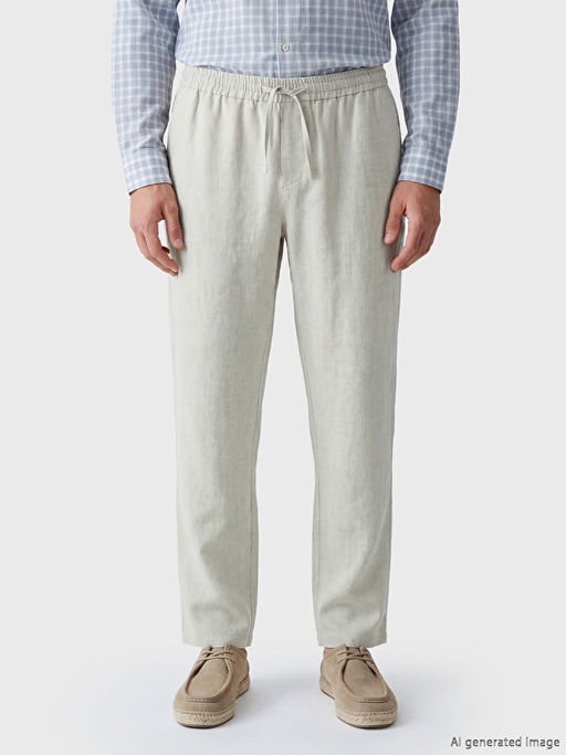Regular Fit %100 Keten Erkek Pantolon
