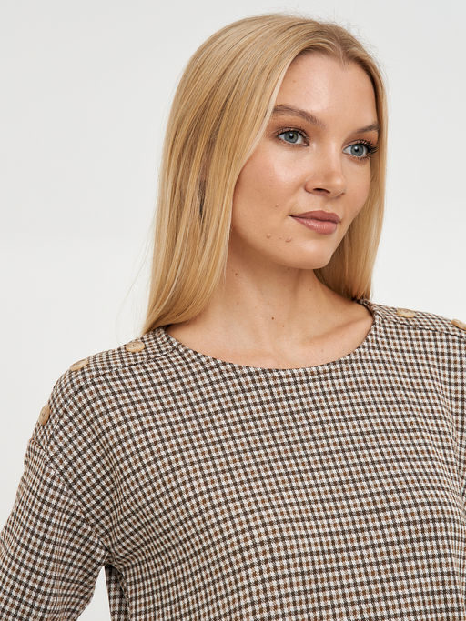 платье в клетку с декоративным элементом - Glenfield фото 6