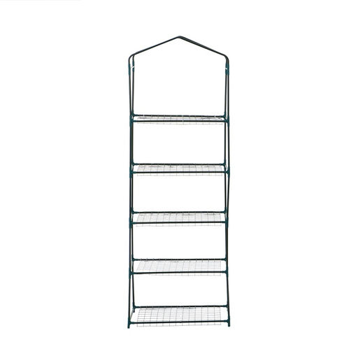 Стеллаж для рассады, 5 полок, 190×40×65 см, металлический каркас d=12 мм, без чехла, Greengo